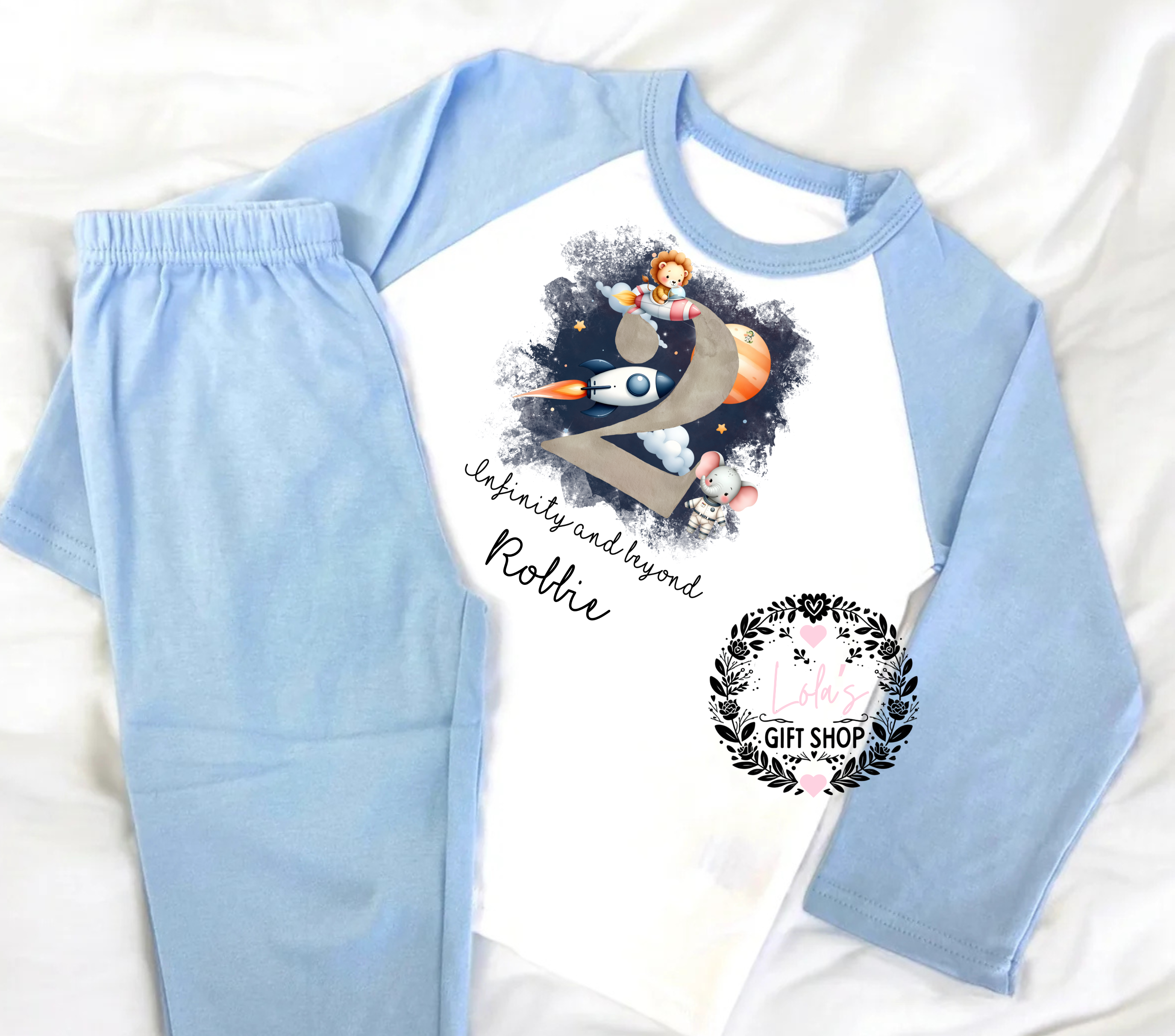 Space animals personalised pyjamas