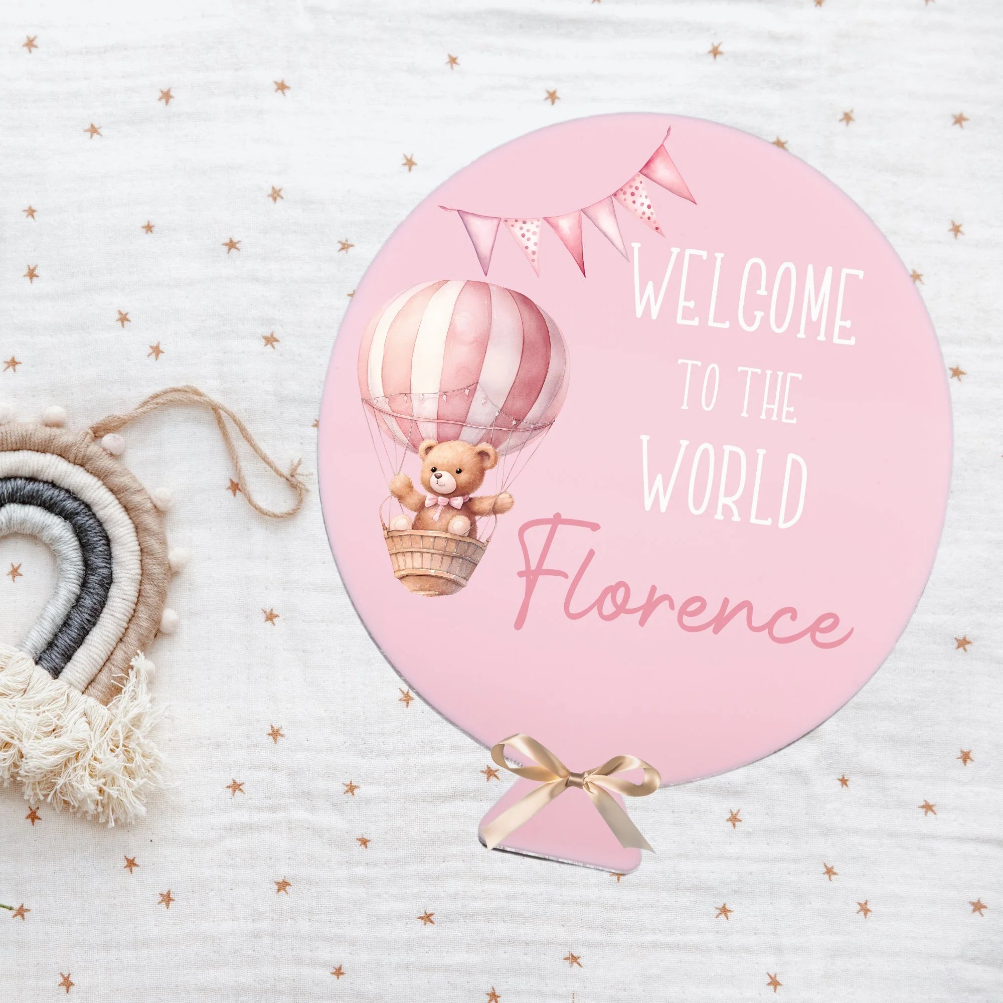 Personalised welcome to the world acrylic balloon