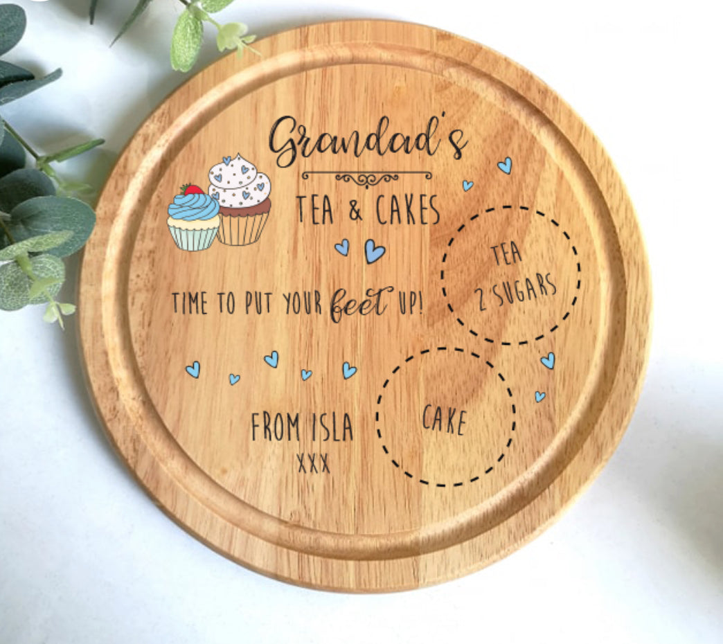 Personalised tea and cake board