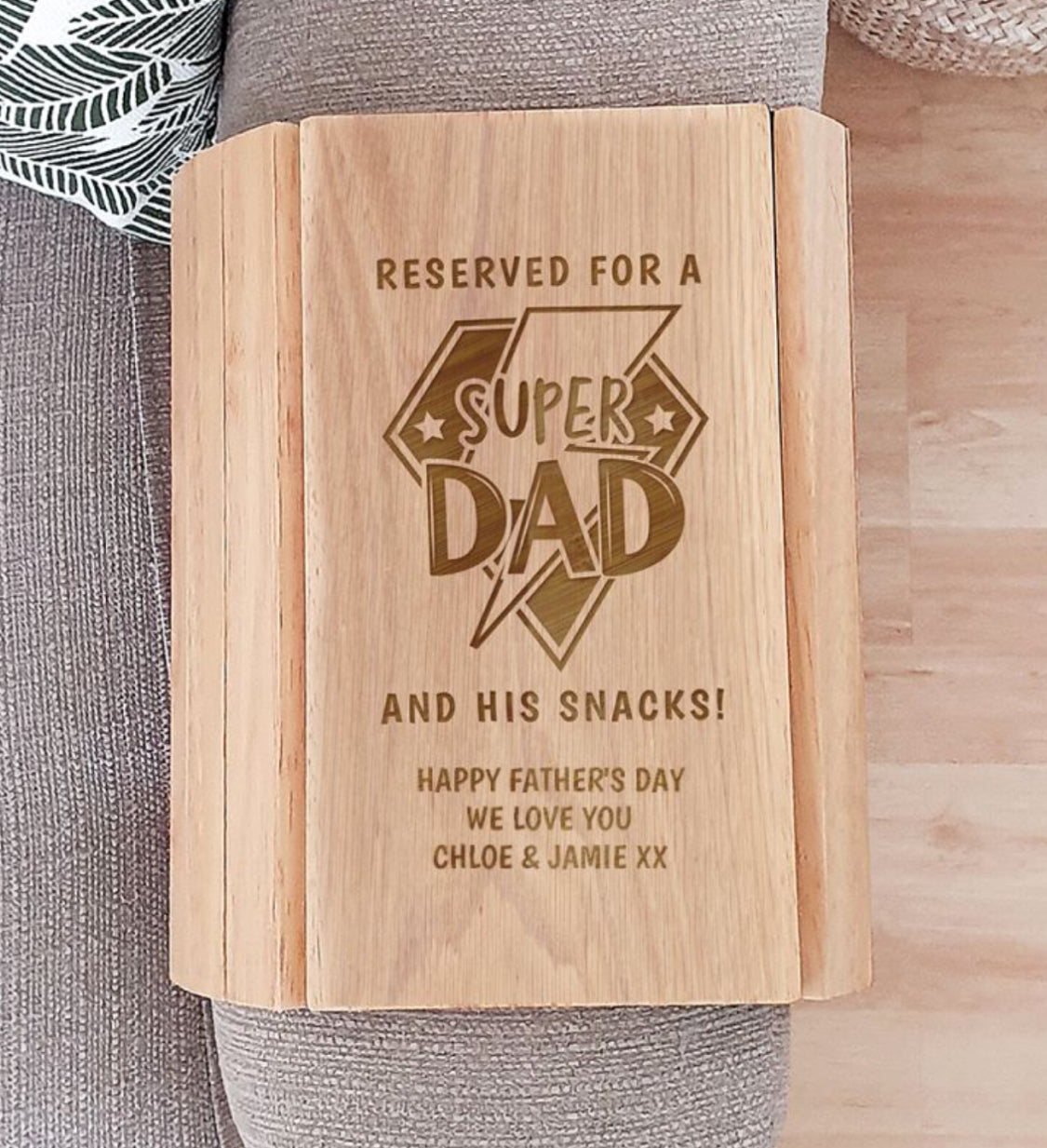 Personalised super day sofa tray