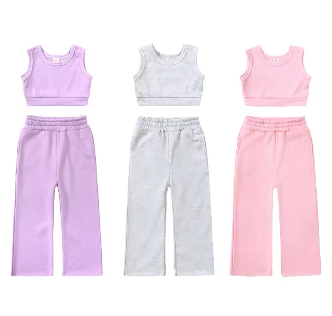 2 pcs cropped loungewear set