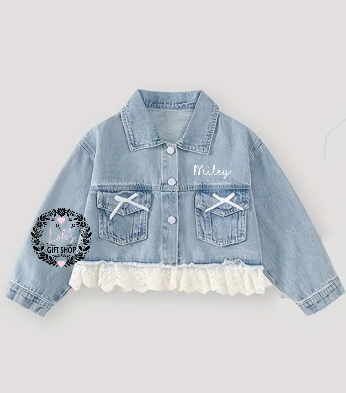 Lace personalised denim jacket
