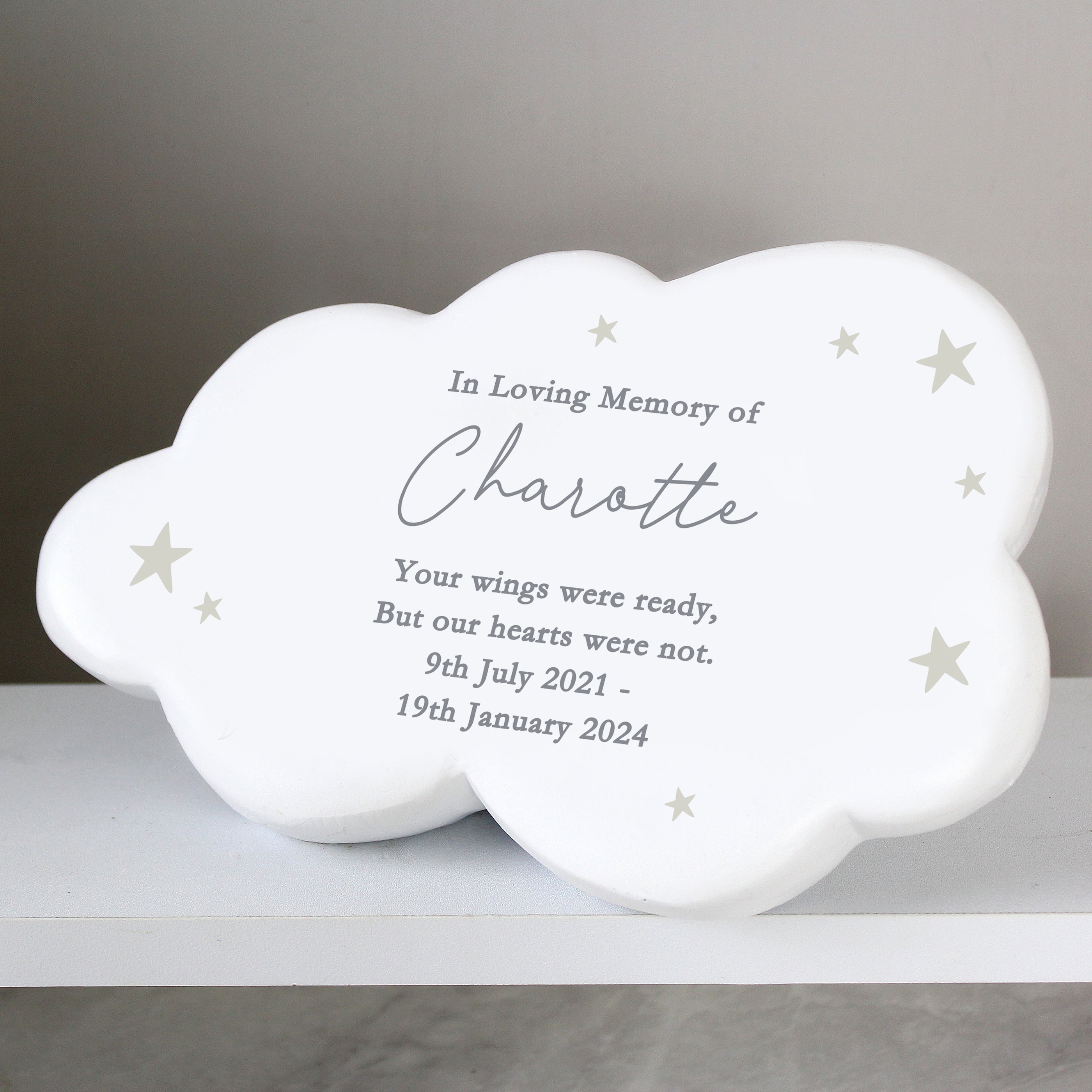 Personalised star Resin Memorial Cloud