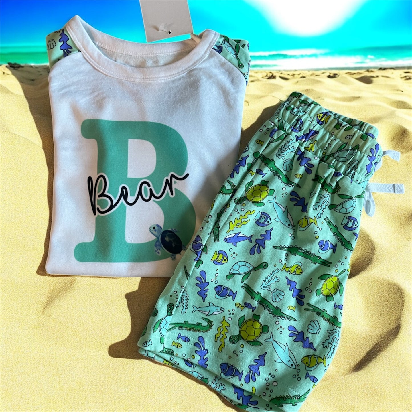 Personalised under the sea shorts set