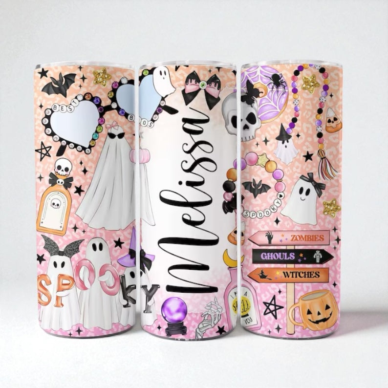 Personalised spooky babe Halloween tumbler 20oz