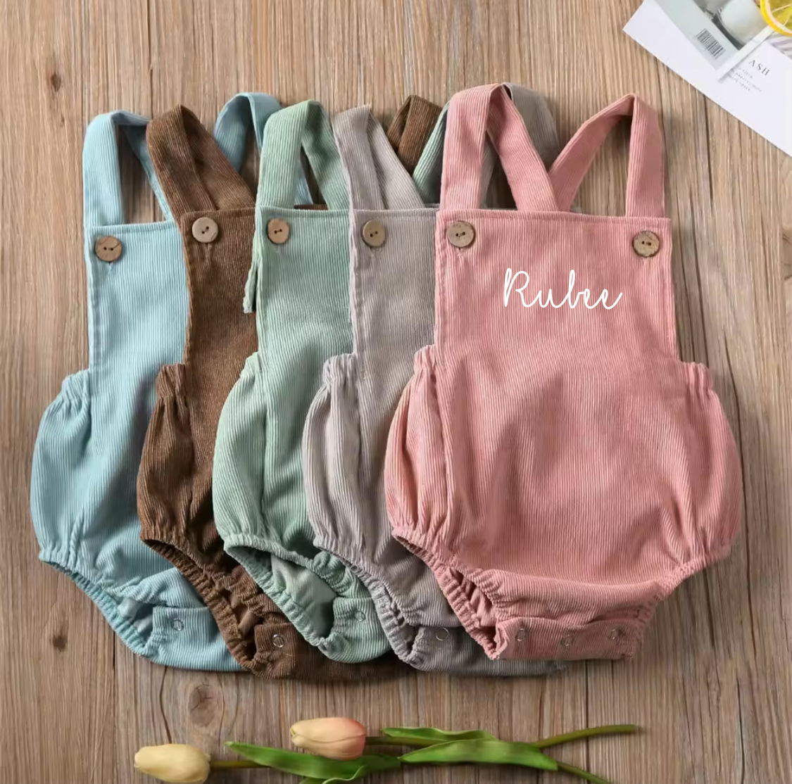 Ribbed personalised rompers