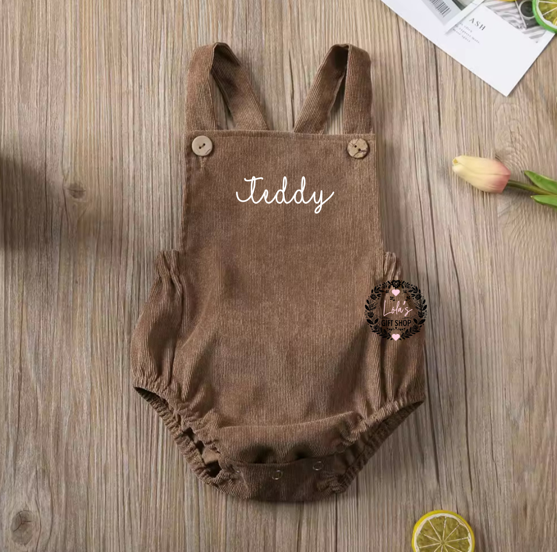 Ribbed personalised rompers