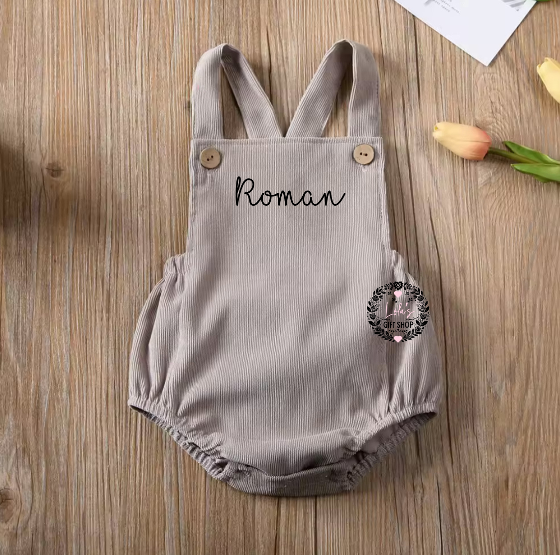 Ribbed personalised rompers