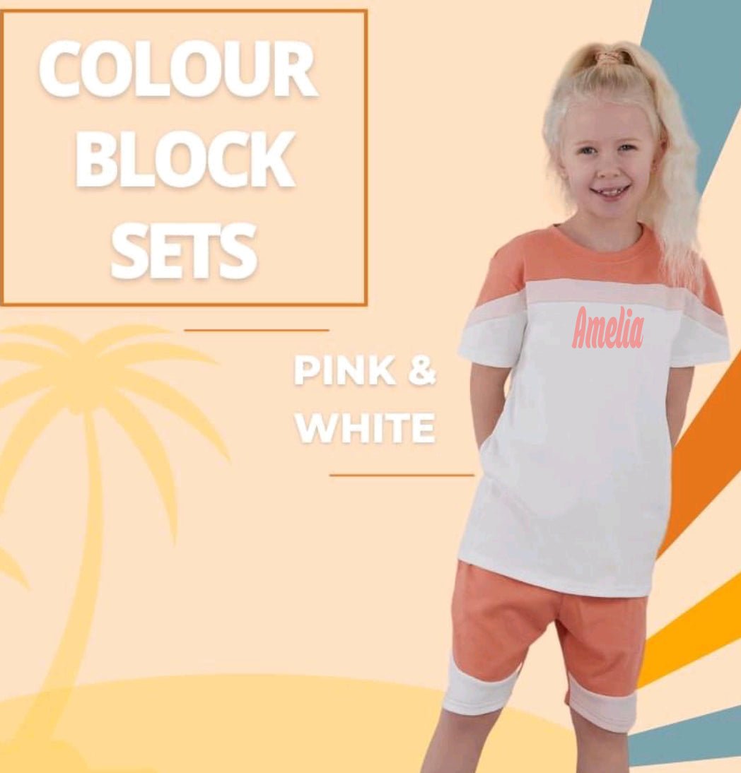 colour block shorts and Tshirt sets - Lola’s gift shop <3colour block shorts and Tshirt setsLola’s gift shop <3