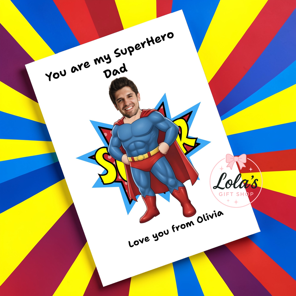 Superhero photo upload a4 print