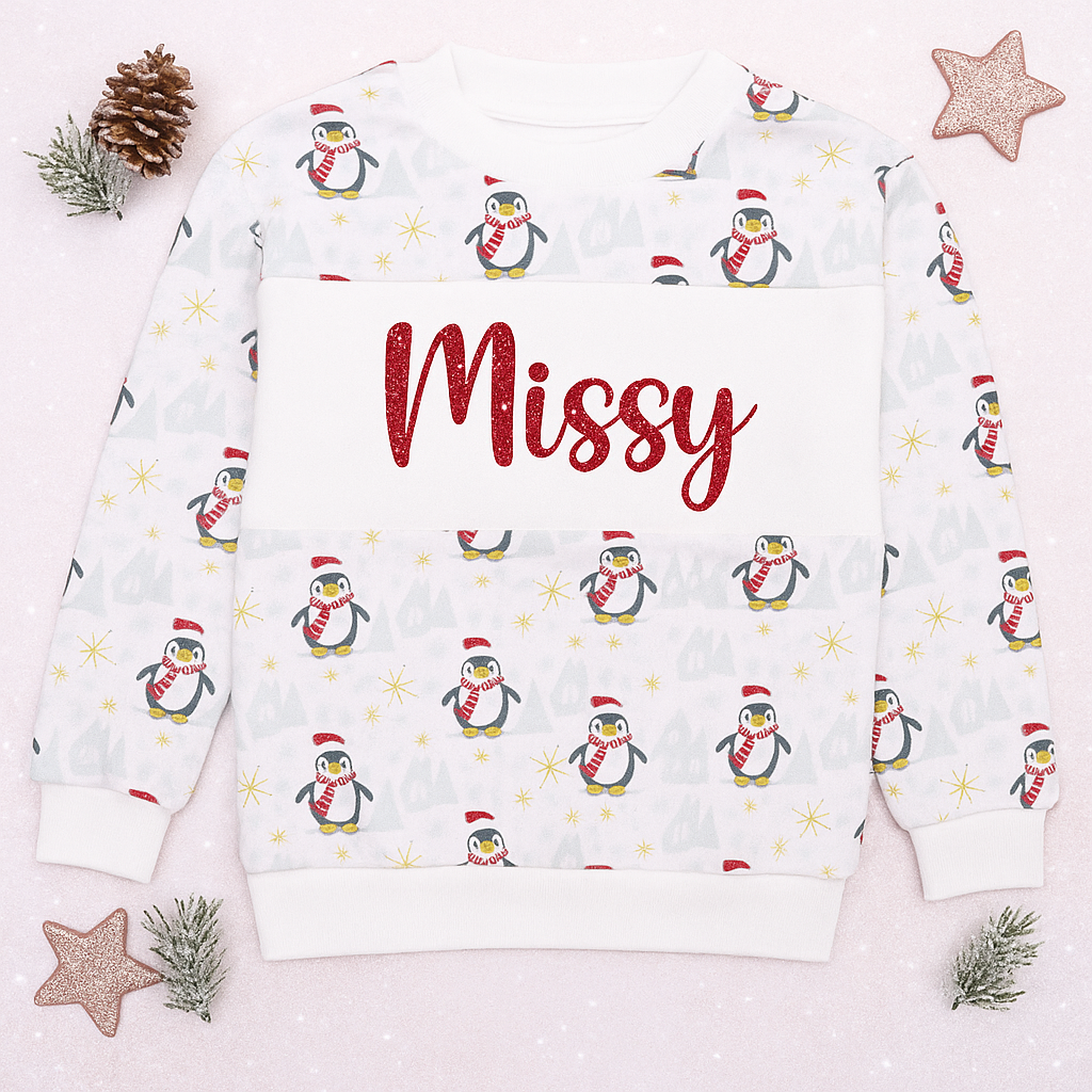 Personalised penguin sweatshirt