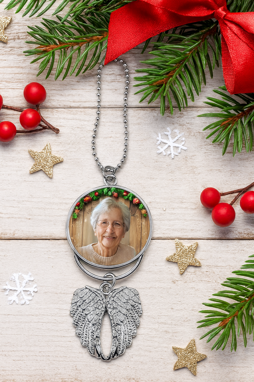 Double sided angel wing pendant