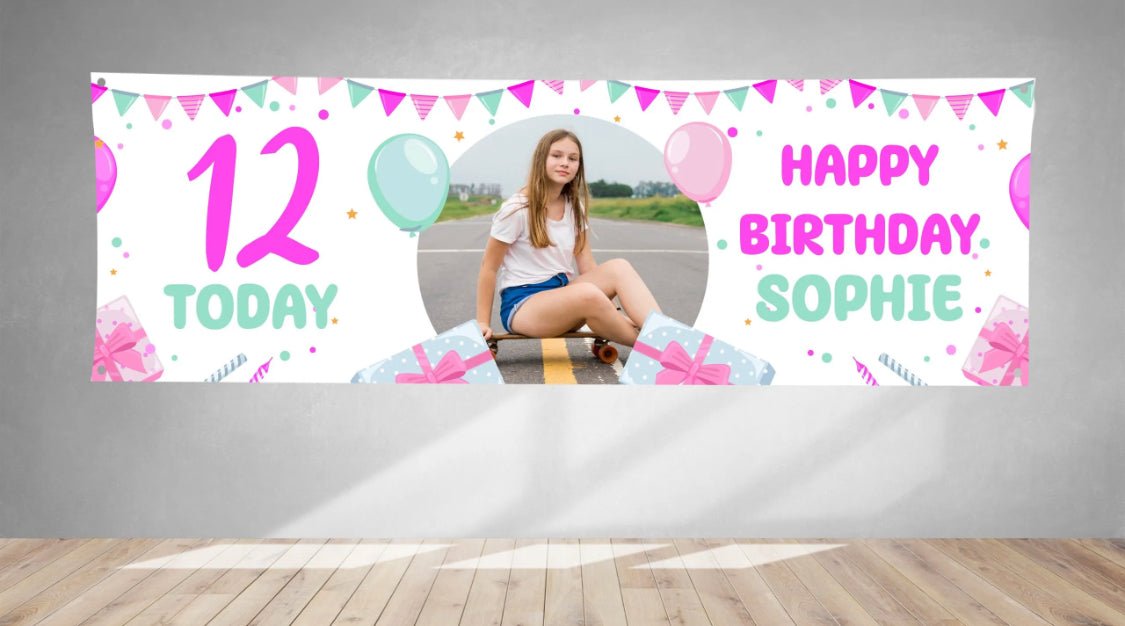 Personalised Girl V1 Birthday PVC Banner Upload Your Own Photo 1ft x 3ft BBP1 - 007 - Lola’s gift shop <3Personalised Girl V1 Birthday PVC Banner Upload Your Own Photo 1ft x 3ft BBP1 - 007Lola’s gift shop <3