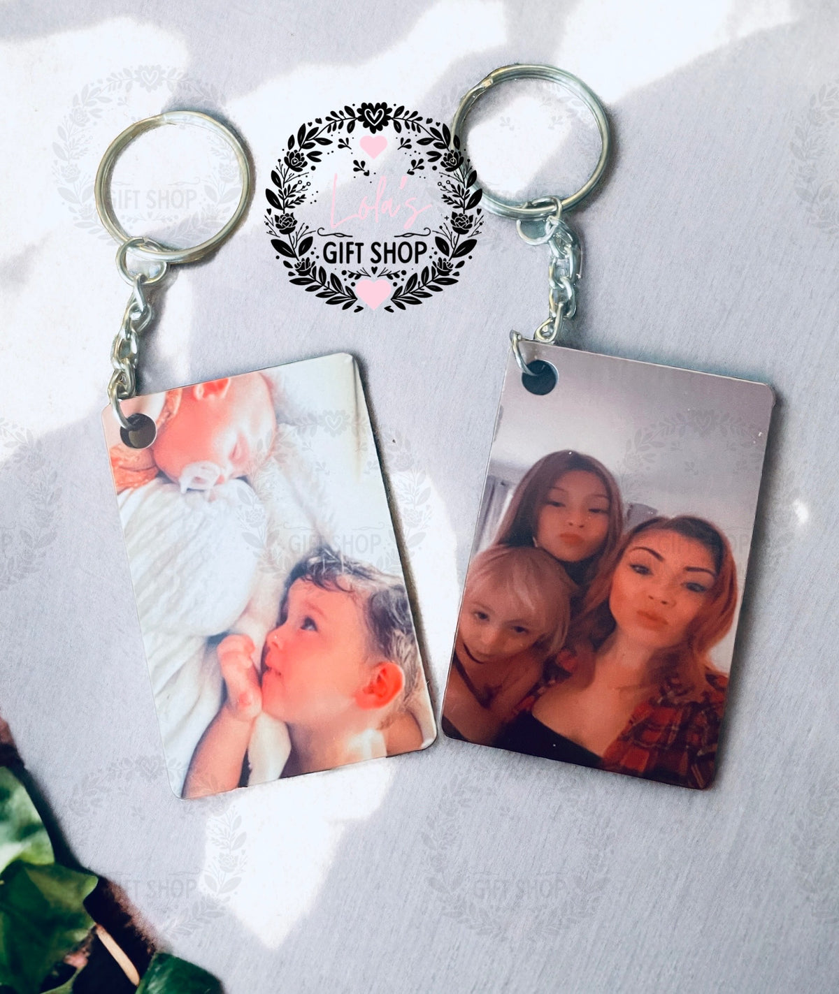 Photo upload double sided keyring