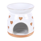 Beige Heart Print Oil Burner