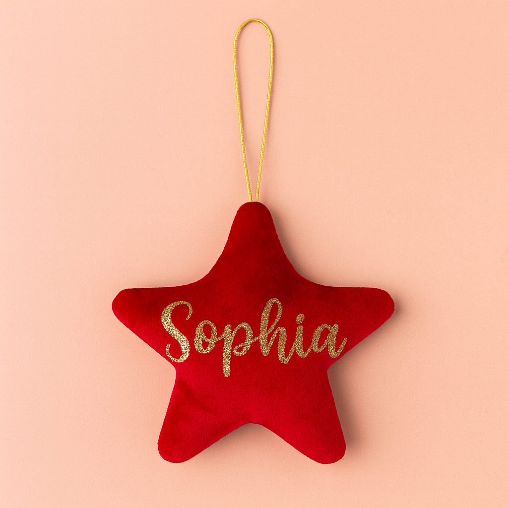 Personalised Christmas star hanging plush