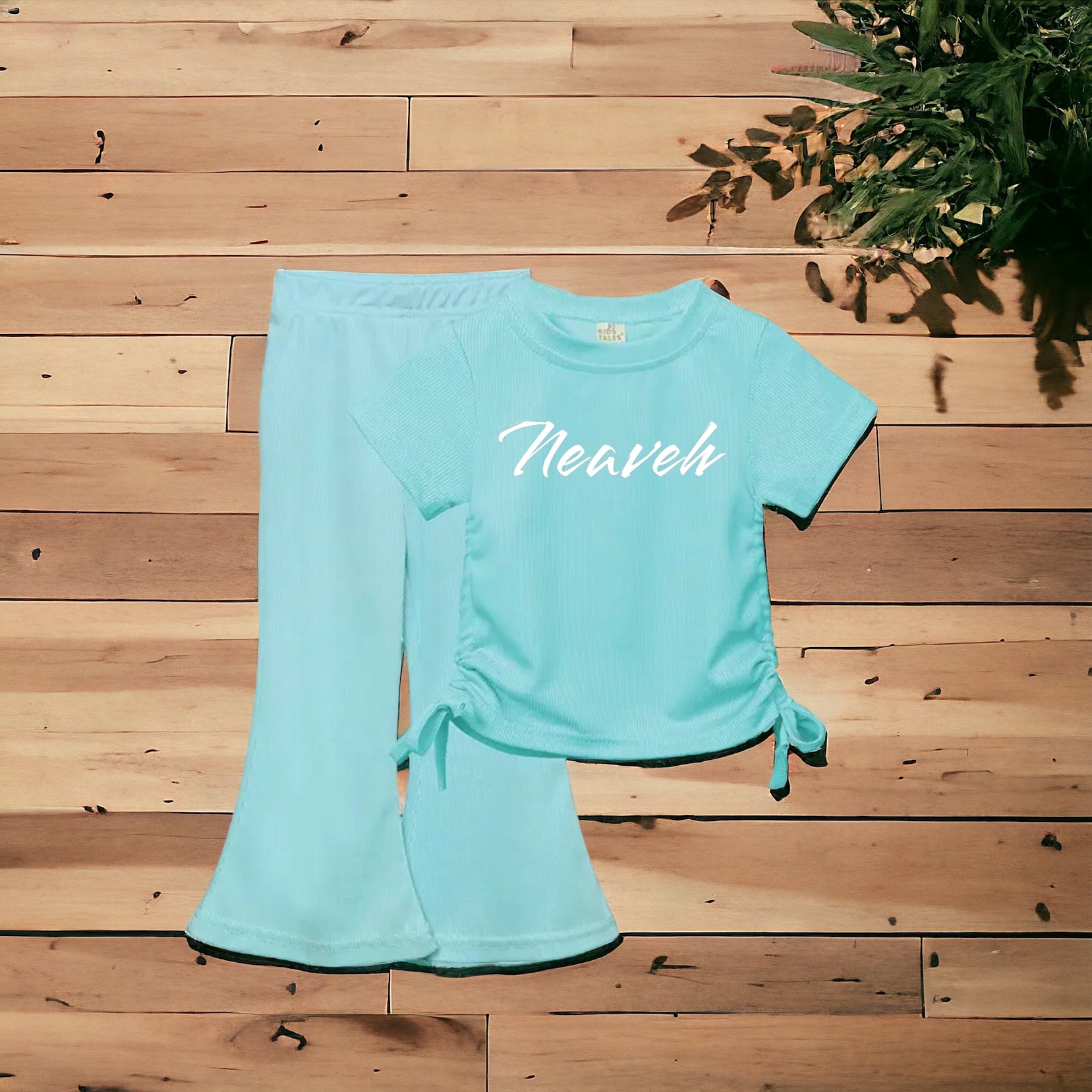 Ribbed flares and top personalised sets