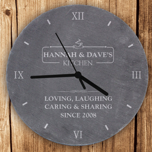 Kitchen personalised slate clock - Lola’s gift shop <3Kitchen personalised slate clockLola’s gift shop <3