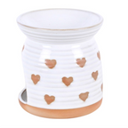 Beige Heart Print Oil Burner