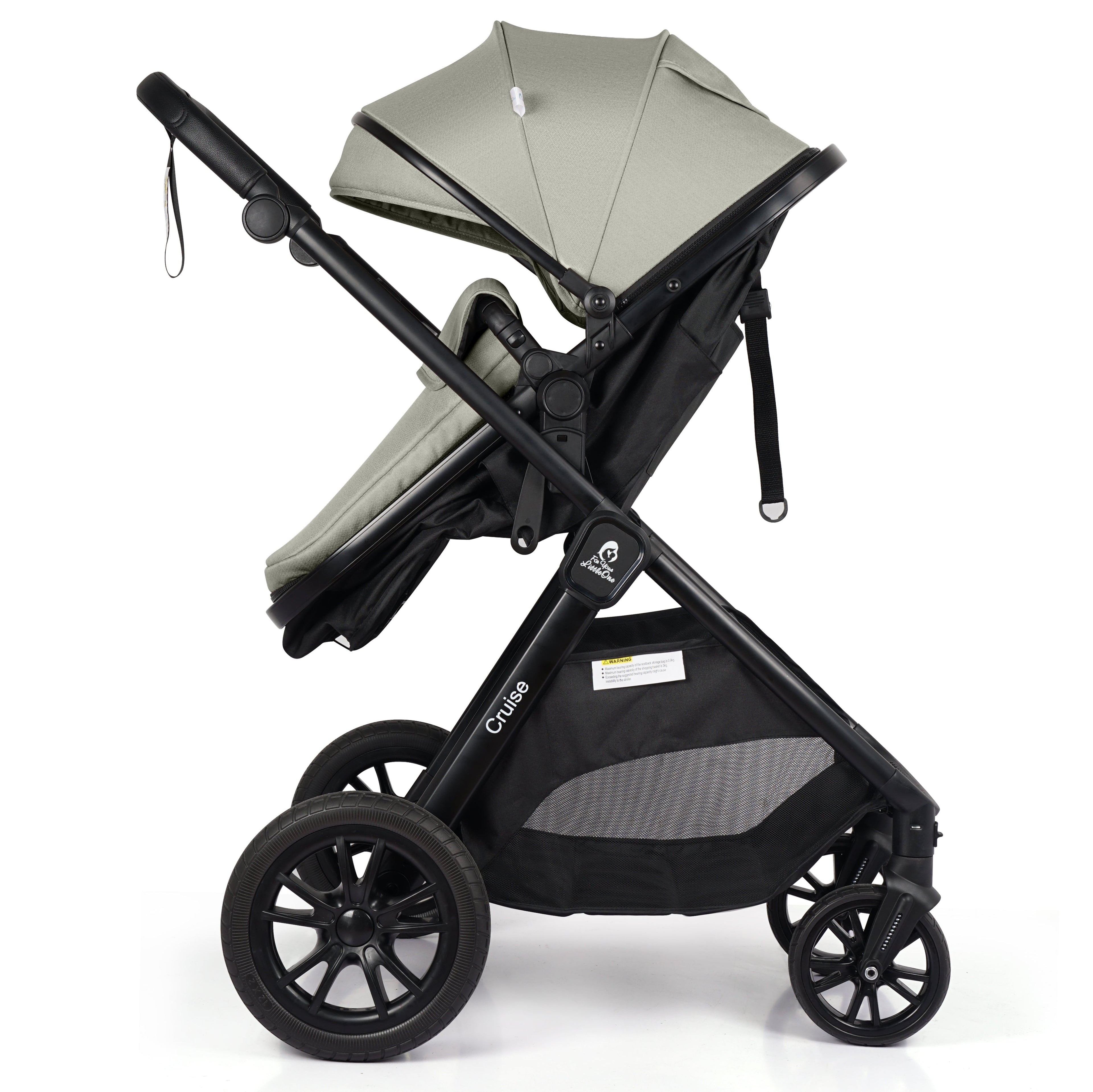 For Your Little One Cruise 3 In 1 Travel System With Car Seat - Pebble Sage (Free Cupholder And Seat Liner Included!)