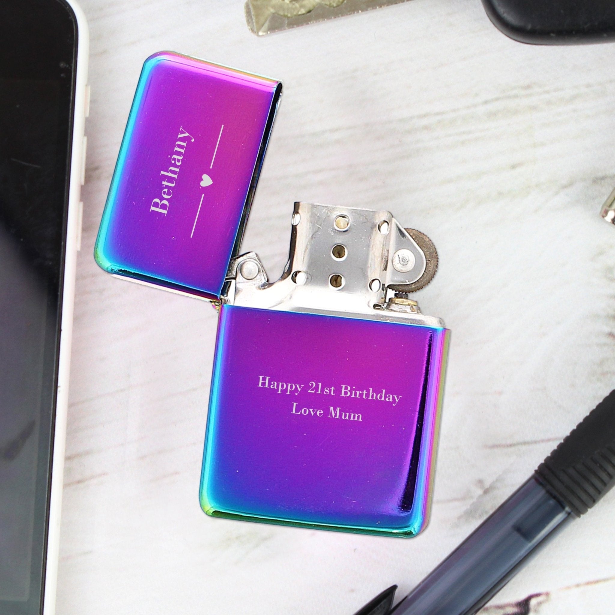 Personalised heart rainbow lighter - Lola’s gift shop <3Personalised heart rainbow lighterLola’s gift shop <3