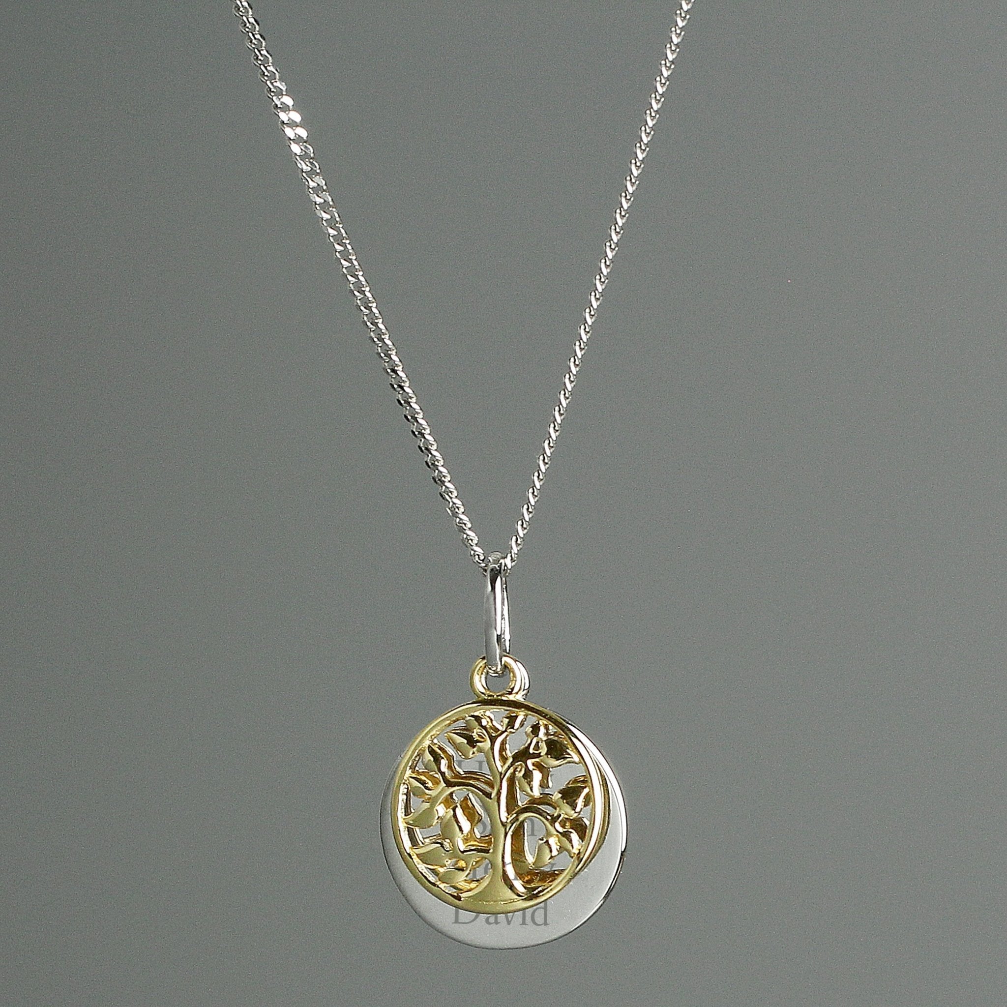 Personalised Sterling Silver & 9ct Gold Family Tree Of Life Necklace - Lola’s gift shop <3Personalised Sterling Silver & 9ct Gold Family Tree Of Life NecklaceLola’s gift shop <3