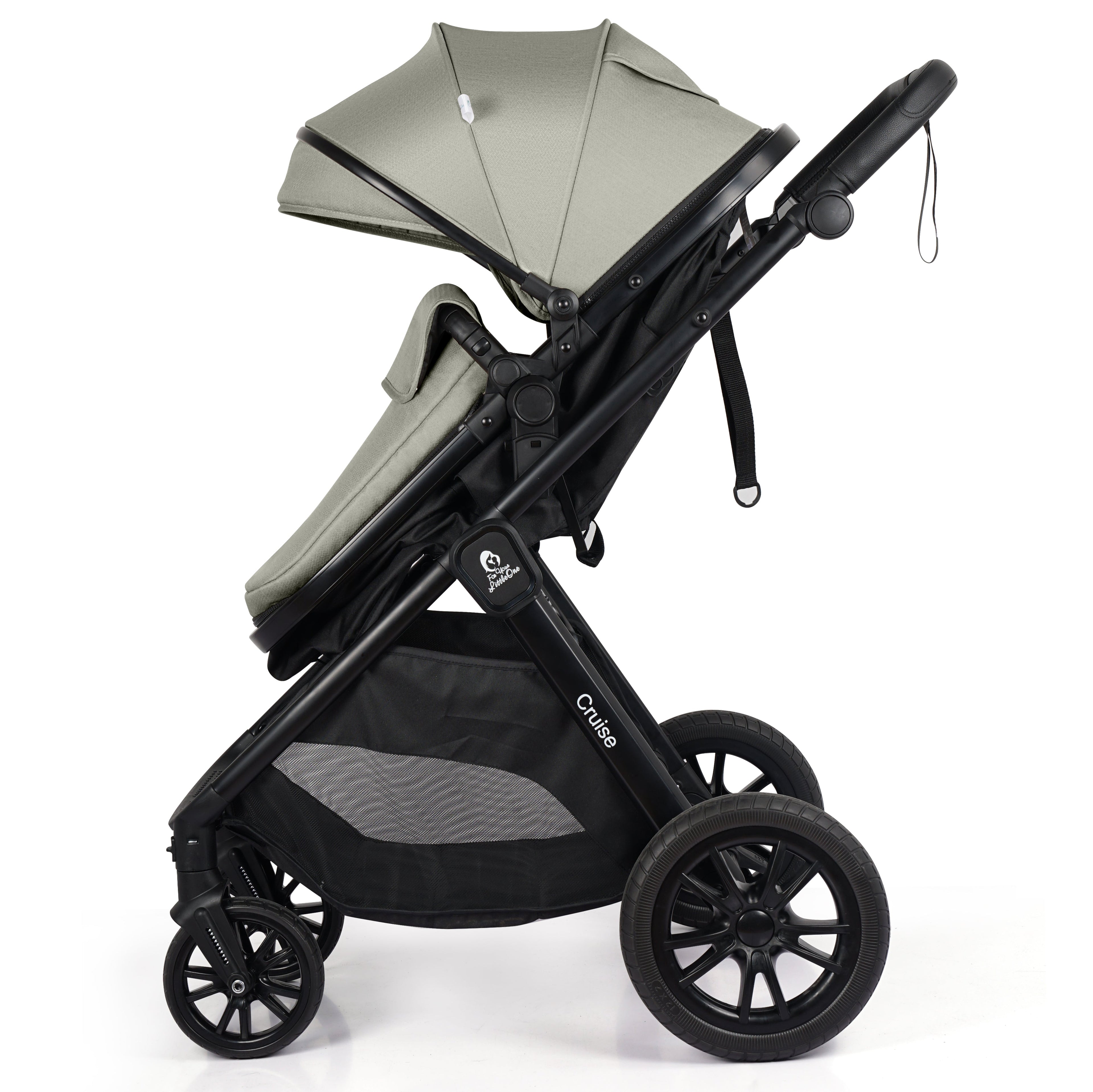 For Your Little One Cruise 3 In 1 Travel System With Car Seat - Pebble Sage (Free Cupholder And Seat Liner Included!)