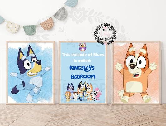 Personalised bedroom Bluey prints or digital - Lola’s gift shop <3Personalised bedroom Bluey prints or digitalLola’s gift shop <3