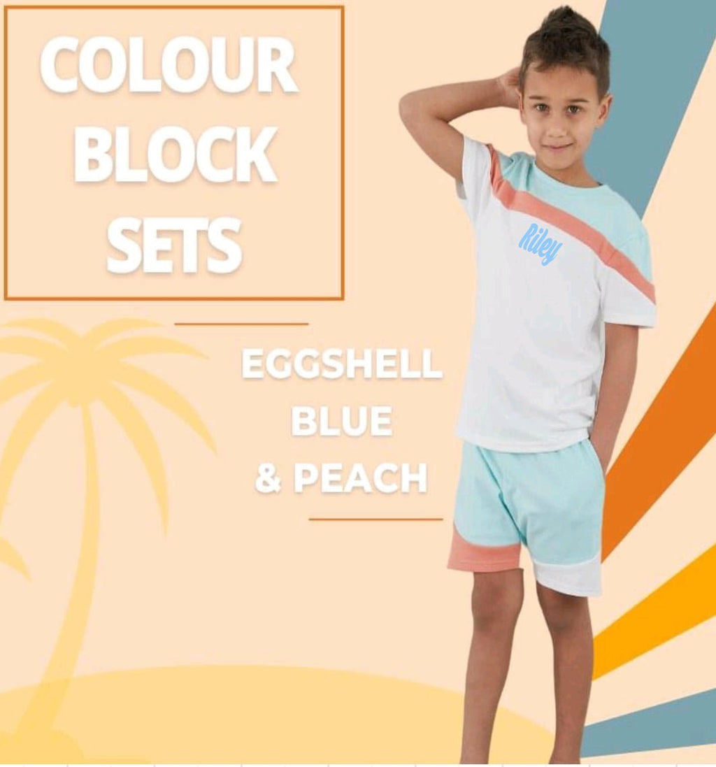 colour block shorts and Tshirt sets - Lola’s gift shop <3colour block shorts and Tshirt setsLola’s gift shop <3