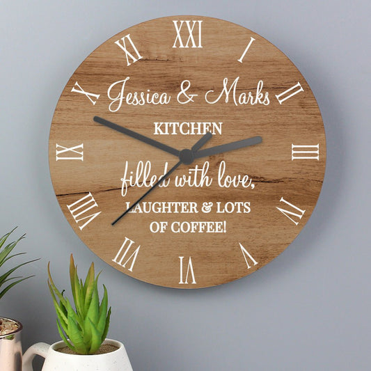 Personalised wood effect clock - Lola’s gift shop <3Personalised wood effect clockLola’s gift shop <3