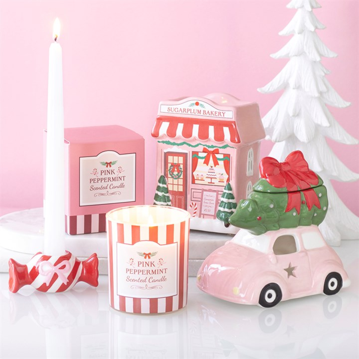 Pink Peppermint Scented Candle