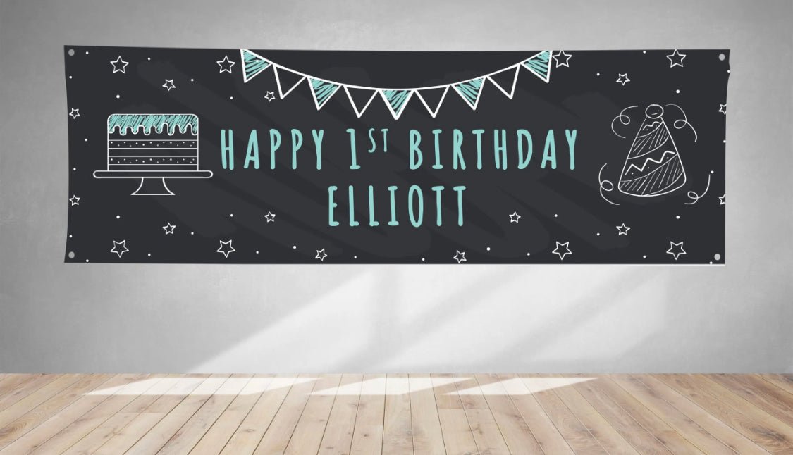 Personalised Chalkboard Effect Birthday PVC Banner 1ft x 3ft BB022 - Lola’s gift shop <3Personalised Chalkboard Effect Birthday PVC Banner 1ft x 3ft BB022Lola’s gift shop <3