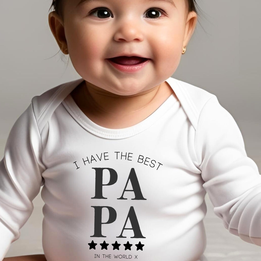 I Have The Best PAPA Baby Outfit: Bib, Vest, Grow