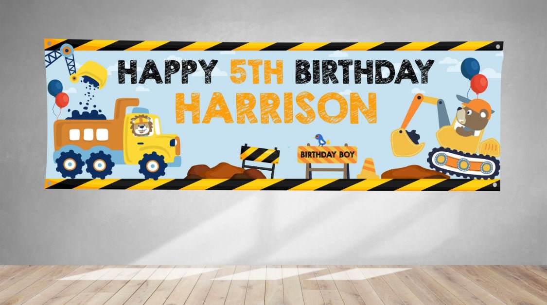 Personalised Construction V1 PVC Banner 1ft x 3ft BB041 - Lola’s gift shop <3Personalised Construction V1 PVC Banner 1ft x 3ft BB041Lola’s gift shop <3