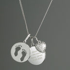 Personalised Footprints Sterling Silver & Cubic Zirconia Necklace - Lola’s gift shop <3Personalised Footprints Sterling Silver & Cubic Zirconia NecklaceLola’s gift shop <3