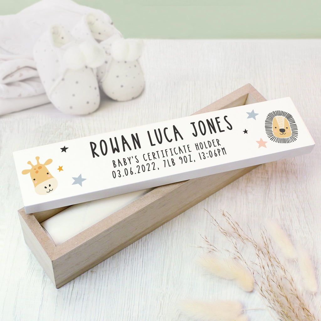 Personalised Safari Animals Wooden Certificate Holder - Lola’s gift shop <3Personalised Safari Animals Wooden Certificate HolderLola’s gift shop <3
