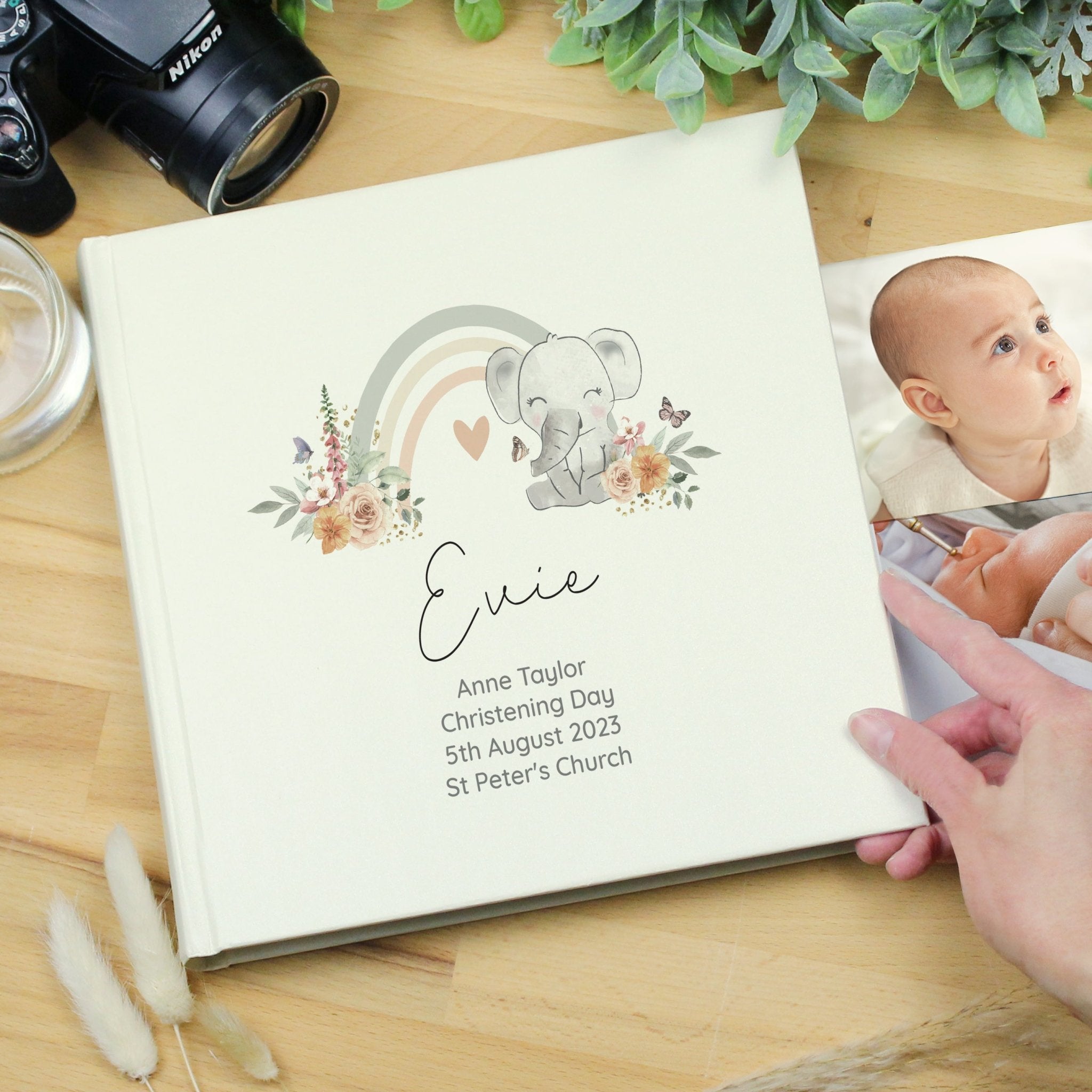 Floral elephant personalised photo album - Lola’s gift shop <3Floral elephant personalised photo albumLola’s gift shop <3