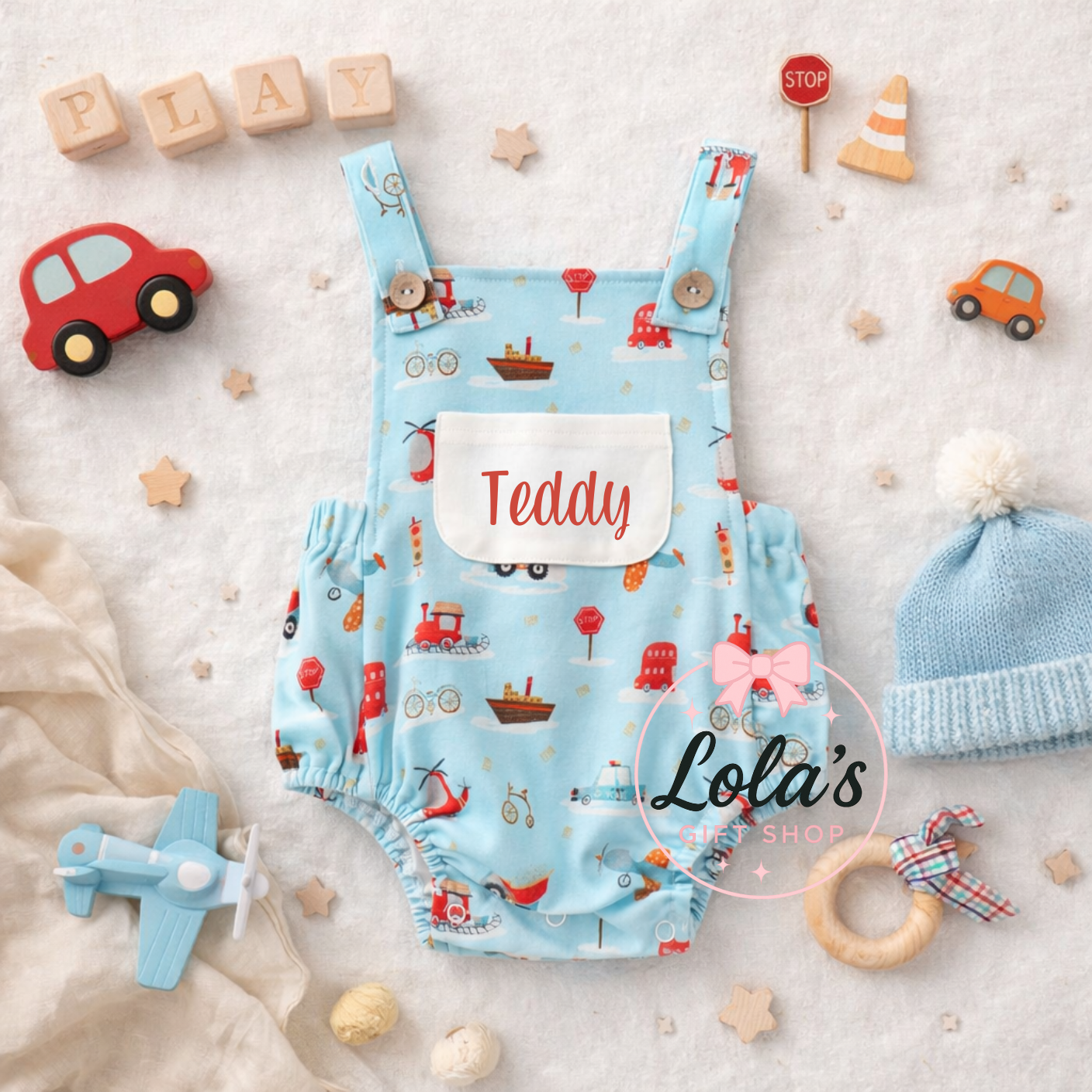 Adventure awaits dungarees romper personalised
