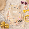 Seaside personalised dungaree romper