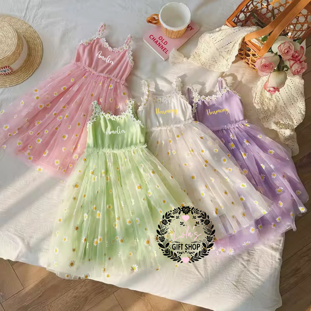 Daisy chain mesh skirt dress 2yrs-8yrs