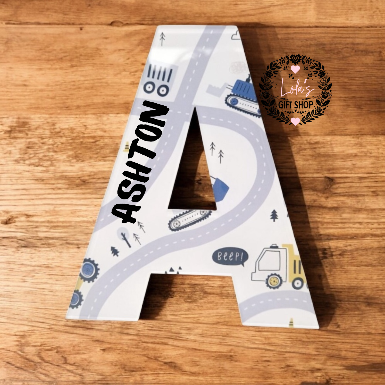 Personalised acrylic printed letter (bold)various designs