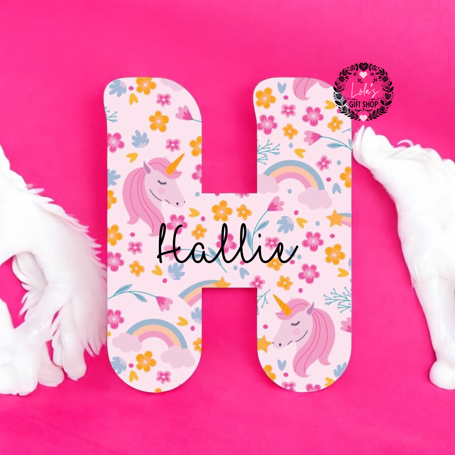 Personalised acrylic printed letter (bubble font)various designs (Copy)