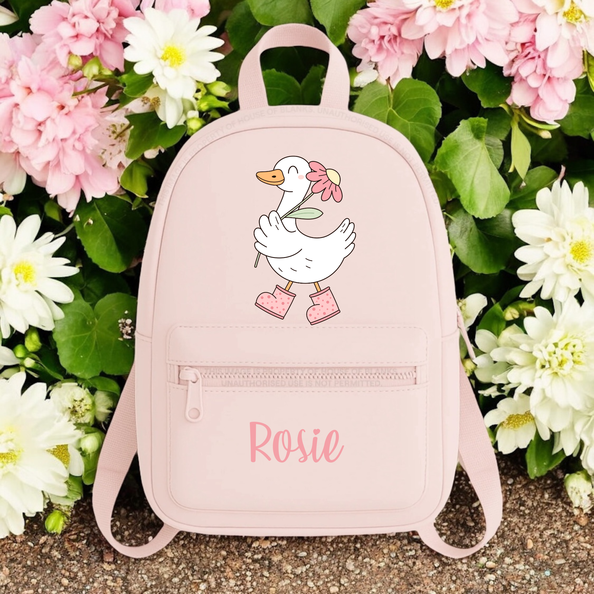 Personalised silly goose backpack