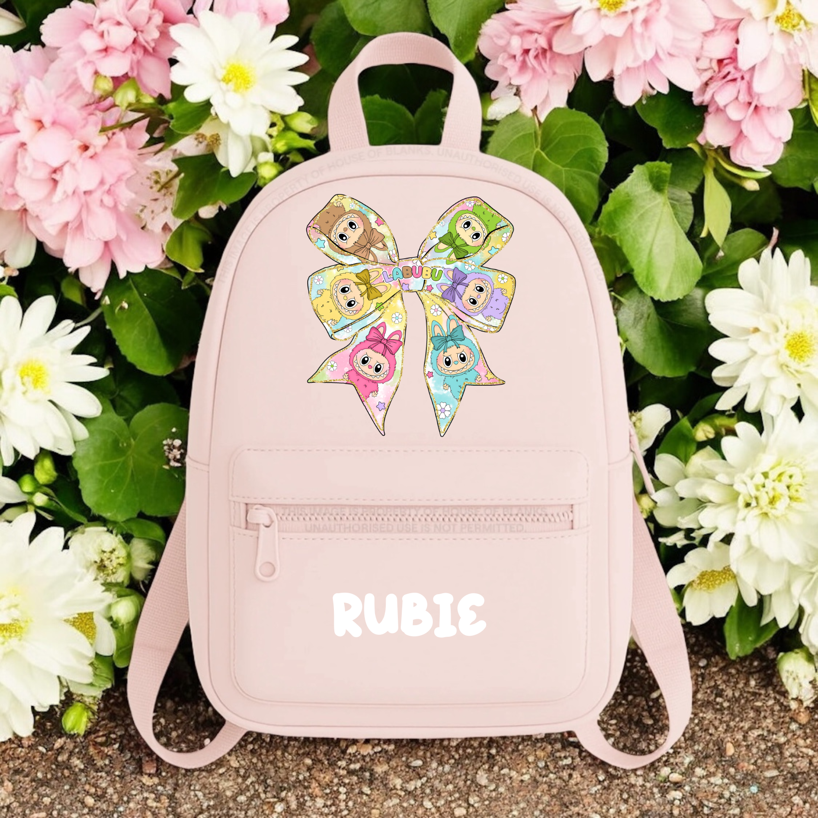 Personalised bow monster backpack