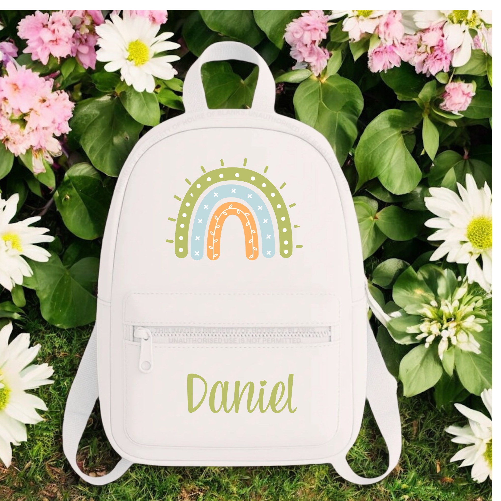 Personalised rainbow backpacks