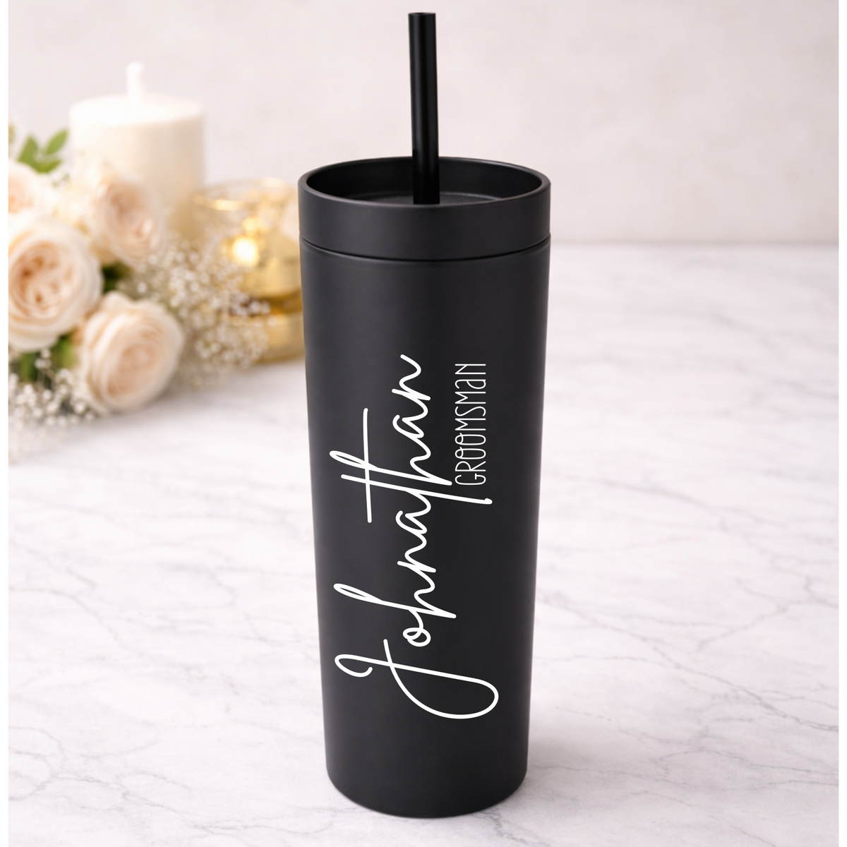 16oz personalised black tumbler