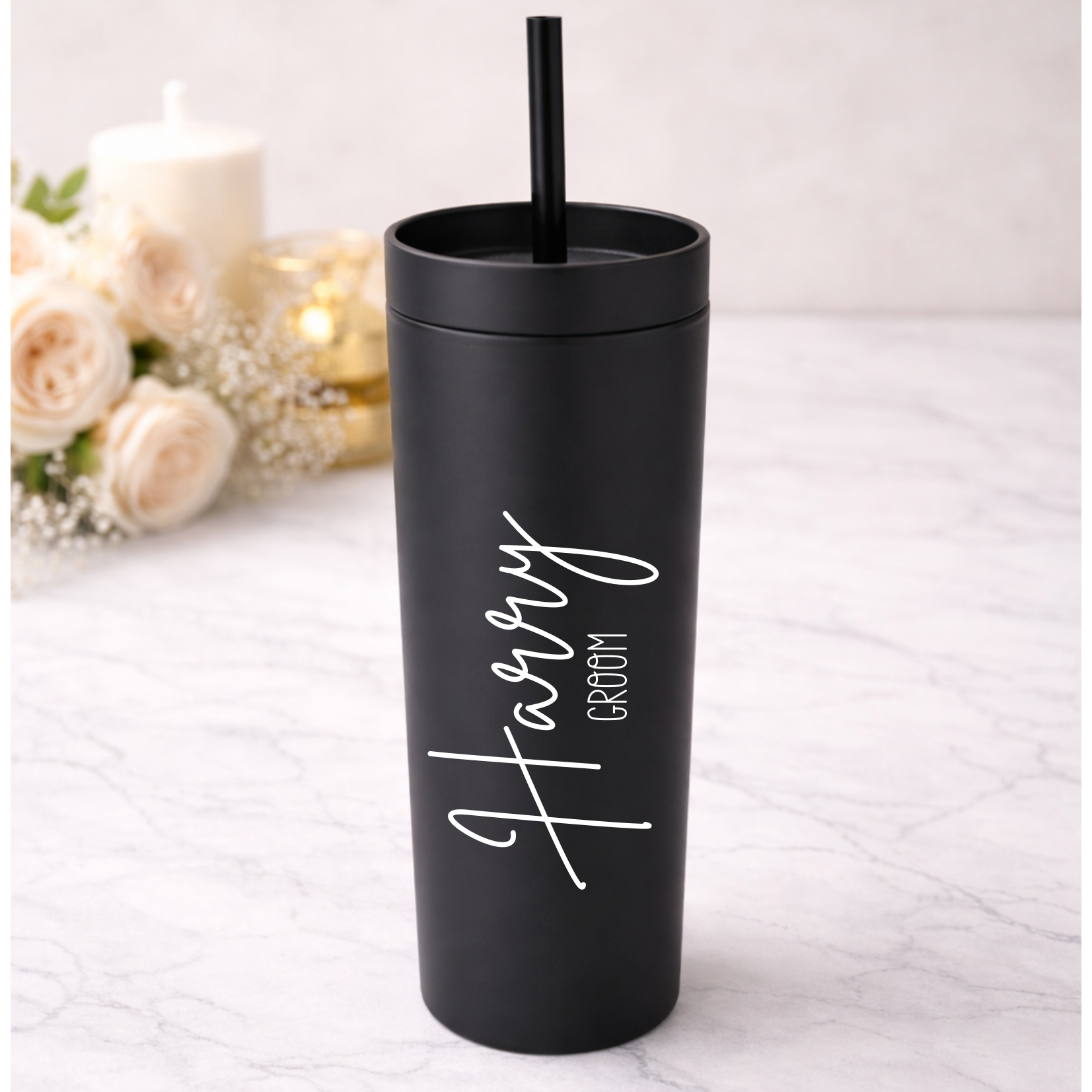 16oz personalised black tumbler