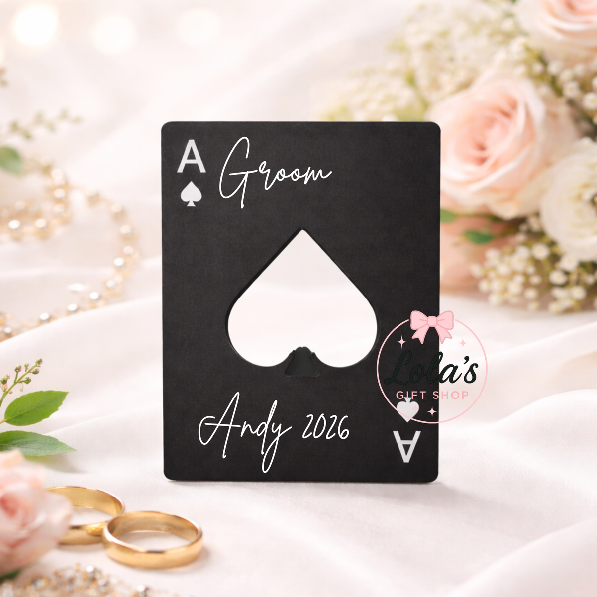Black ace personalised bottle openers