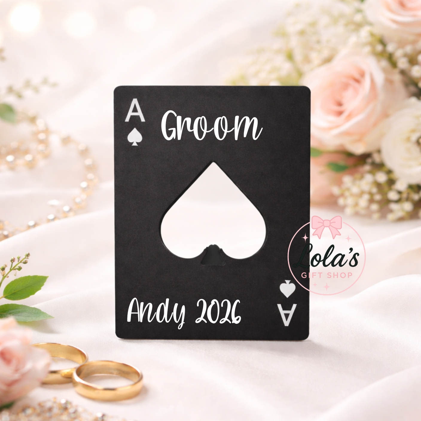 Black ace personalised bottle openers