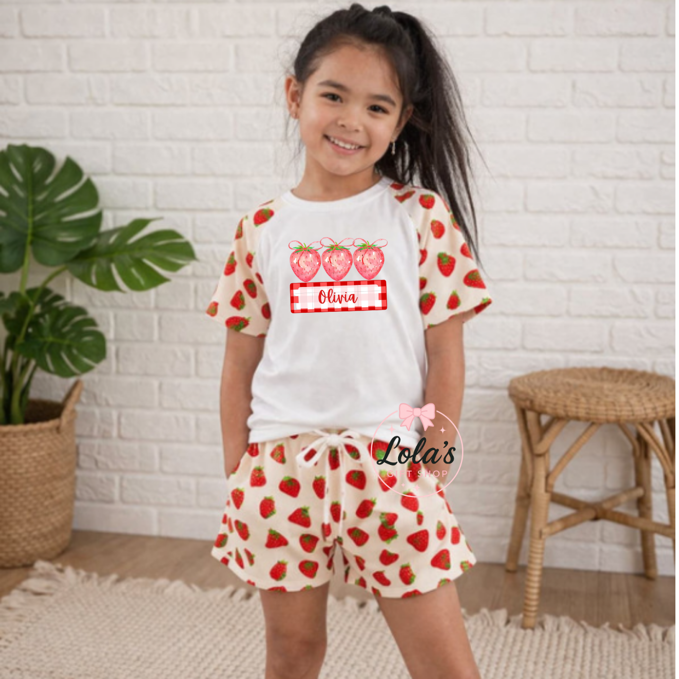 Personalised Strawberry short set